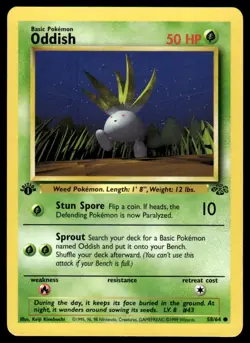 Pokemon TCG Jungle 1st Edition #58/64 Oddish LP+ - Image 1