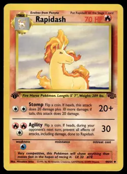 Pokemon TCG Jungle 1st Edition #44/64 Rapidash LP+ - Image 1
