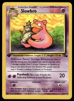 Pokemon TCG Fossil 1st Edition #43/62 Slowbro LP+ - Image 1