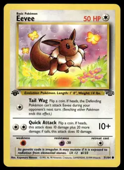 Pokemon TCG Jungle 1st Edition #51/64 Eevee LP+ - Image 1