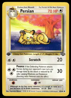 Pokemon TCG Jungle 1st Edition #42/64 Persian LP+ - Image 1