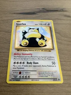 Pokemon TCG Snorlax Black Star XY179 Promo Holo Rare - Image 3