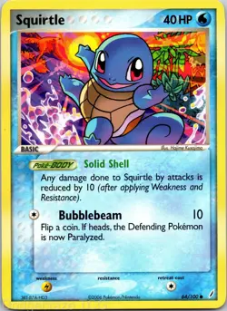 Squirtle 64/100 Common Crystal Guardians Pokemon LP - Image 1
