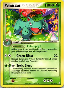 Venusaur 28/100 Rare Crystal Guardians Pokemon LP - Image 1