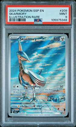2024 POKEMON SSP EN-SURGING SPARKS ILLUSTRATION RARE #209 SKARMORY PSA 9 - Image 1