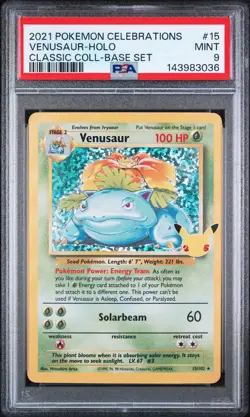 2021 POKEMON CELEBRATIONS CLASSIC COLLECTION #15 VENUSAUR-HOLO PSA 9 - Image 1