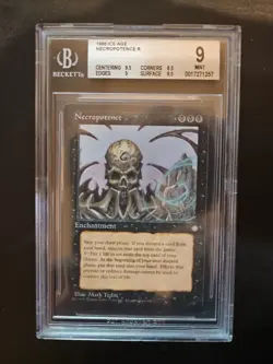 1995 Magic The Gathering MTG Ice Age: Necropotence BGS 9 MINT - Image 1