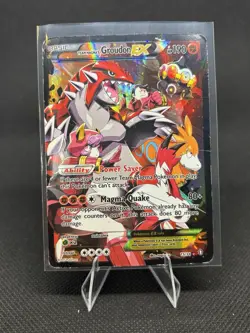Pokemon TCG Team Magma's Groudon EX Holo Ultra Rare HEAVILY PLAYED - Image 1