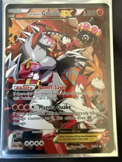 Pokemon TCG Double Crisis Groudon EX 15/34 Team Magma's Full Art Holo Rare - Image 1