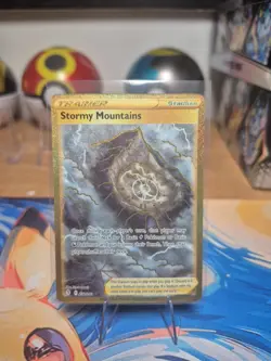 Stormy Mountains 232/203 NM Gold Secret Rare Evolving Skies Pokemon Card - Image 1