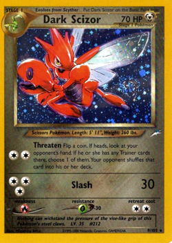 Pokemon TCG Dark Scizor Holo Neo Destiny 2002 Unlimited Card 9/105 Borders Even - Image 2