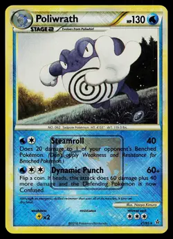 Pokemon Card - Poliwrath Unleashed League Promo 21/95 Reverse Holo - Image 1