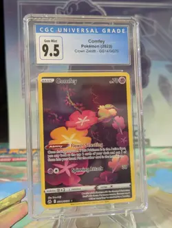 CGC 9.5 Comfey GG14/GG70 Crown Zenith Secret Illustration Rare Pokemon Card - Image 1