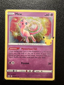 Pokemon TCG Celebrations Mew Holo Rare Card 011/025 NM Condition - Image 1