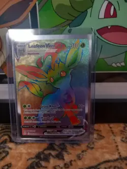 Pokemon TCG: Rainbow Rare Leafeon Vmax 204/203 Evolving Skies Full Art secret - Image 1
