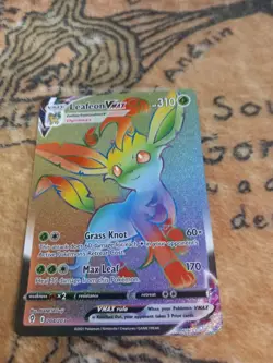 Pokemon TCG: Rainbow Rare Leafeon Vmax 204/203 Evolving Skies Full Art secret - Image 4