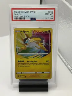 2020 Pokemon Raikou Amazing Rare SWSH Vivid Voltage 050/185 PSA 10 GEM MINT - Image 1