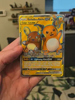 Pokemon TCG Raichu & Alolan Raichu GX 220/236 Tag Team Full Art Ultra Rare NM - Image 1