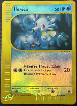 Horsea 85/147 Aquapolis 2002 Reverse Holo E-Series Nintendo Pokemon Card TCG LP - Image 1