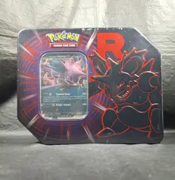 Pokemon TCG Destined Rivals Team Rocket Tin Nidoking SEALED NEW FREE SHIPPING - Image 1