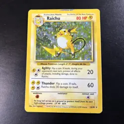 Raichu 14/102 - Holo Rare - Base Set - Unlimited - Pokemon TCG - HP/Damaged - Image 1