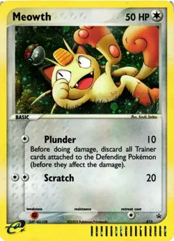 Pokemon TCG Meowth 013 Black Star Promo E-Series Holo Rare VLP - Image 1