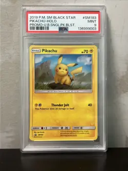 Pikachu SM183 Black Star Promo Pokemon 2019 Unbroken Bonds Blister Pack PSA 9 - Image 1