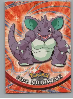 Pokemon Topps TV Animation Edition 1999 Black Logo #34 Nidoking - Image 1