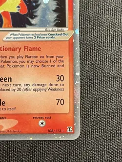 Pokemon Flareon ex Reverse Holo Rare 108/113 2005 Delta Species MP - Image 5