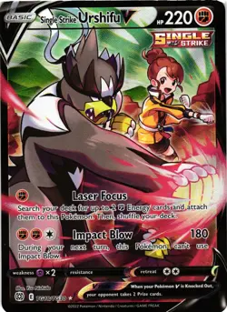 Pokemon TCG Single Strike Urshifu V Ultra Rare TG18/TG30 Brilliant Stars NM - Image 1