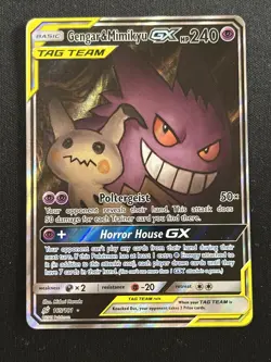 Pokemon 2019 S&M Team Up Gengar & Mimikyu GX 165/181 Alt Art Tag Team Ultra Rare - Image 1