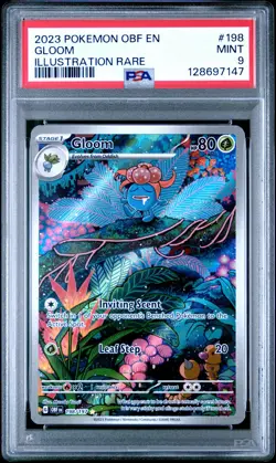 2023 POKEMON OBF EN-OBSIDIAN FLAMES ILLUSTRATION RARE #198 GLOOM PSA 9 - Image 1