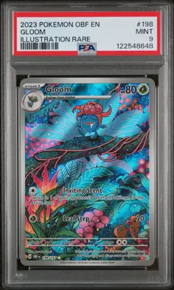 GLOOM #198 ILLUSTRATION RARE 2023 POKEMON OBF EN OBSIDIAN FLAMES PSA 9 MINT - Image 1