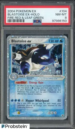 2004 Pokemon Ex Fire Red & Leaf Green #104 Blastoise Ex Holo PSA 8 NM-MT - Image 1
