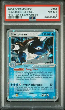 2004 POKEMON EX FIRE RED & LEAF GREEN #104 BLASTOISE EX-HOLO PSA 8 - Image 1