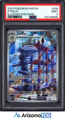 Pokemon 2023 Steelix 208/182 Full Art Illustration Rare Paradox Rift PSA 9 - Image 1