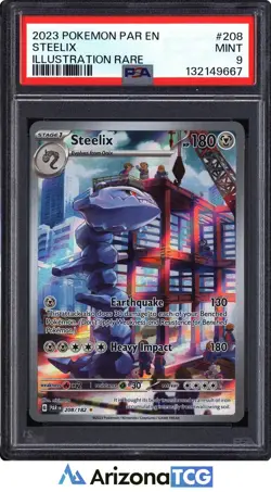 Pokemon 2023 Steelix 208/182 Full Art Illustration Rare Paradox Rift PSA 9 - Image 1