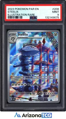 Pokemon 2023 Steelix 208/182 Full Art Illustration Rare Paradox Rift PSA 9 - Image 1