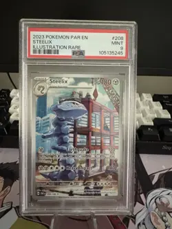 2023 Pokemon Paradox Rift Steelix #208 208/182 Illustration Rare PSA 9 Mint - Image 1