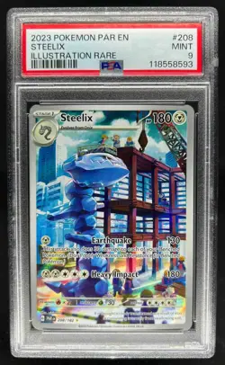 2023 Pokemon SV Paradox Rift Steelix Illustration Rare #208/182 PSA 9 - Image 1