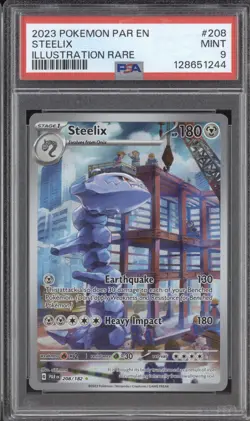 2023 Pokemon Paradox Rift PAR 208/182 Steelix Illustration Rare PSA 9 - Image 1