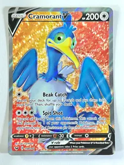Cramorant V 198/202 Ultra Rare Sword & Shield Base Pokemon TCG Lightly Played LP - Image 1