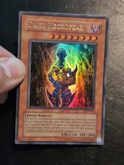 Yu-Gi-OH! ULTRA RARE HOLO CARD DARK NECROFEAR LON-065 1996 VINTAGE PRINT VLP - Image 3