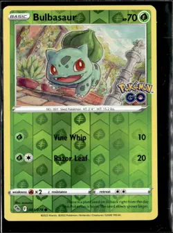 Pokemon Bulbasaur 001/078 Pokemon Go Reverse Holo Common 2 Card Lot - Image 1