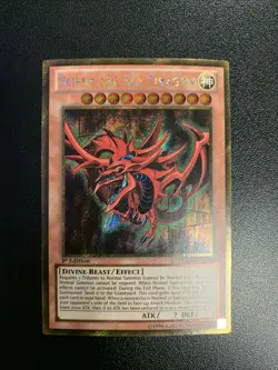 PGLD-EN032 Slifer The Sky Dragon Gold 1st Edition Yugioh Card - Image 1