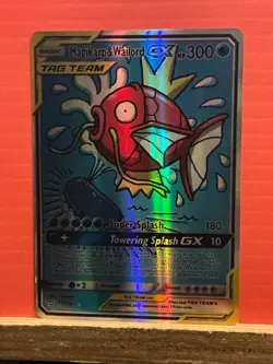 Reprint FANART CARD Pokemon TCG Pokemon Magikarp Wailord Gx Tag Team Holo - Image 1