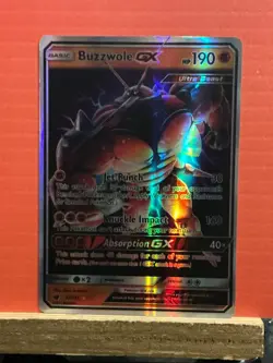 Reprint FANART CARD Pokemon TCG Pokemon Buzzwole GX Buzzwole Ultra Rare Holo - Image 1