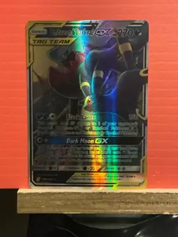 Reprint FANART CARD Pokemon TCG Pokemon Umbreon & Darkrai GX Ultra Rare Holo - Image 1