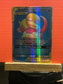 Reprint FANART CARD Pokemon TCG Pokemon Slowpoke Psyduck GX Tag Team Holo A - Image 1
