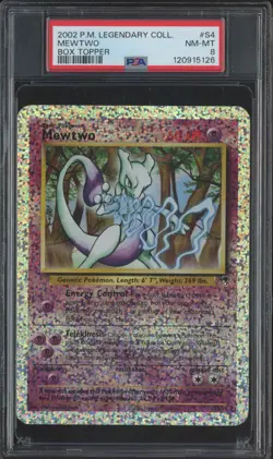 2002 Pokemon Legendary Collection Box Topper #S4 Mewtwo PSA 8 - Image 1